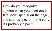 How do you recognize a poem?